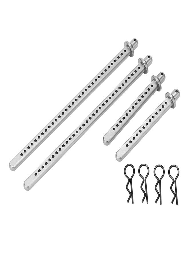 Astibym 4Pcs RC Car Shell Column, Aluminum Alloy Body Post Mounts RC Car Shell Column Front Rear Extended Body Post Mount for Axial SCX10 90046 1/10 - Image 1